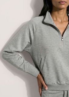 Sweat-shirt à col montant et zip thumbnail 5