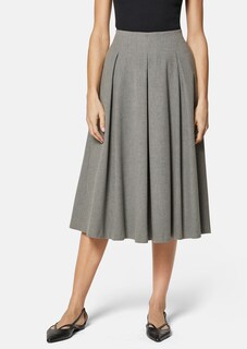 Calf-length pleated skirt in elegant Ceramica fabric thumbnail 1