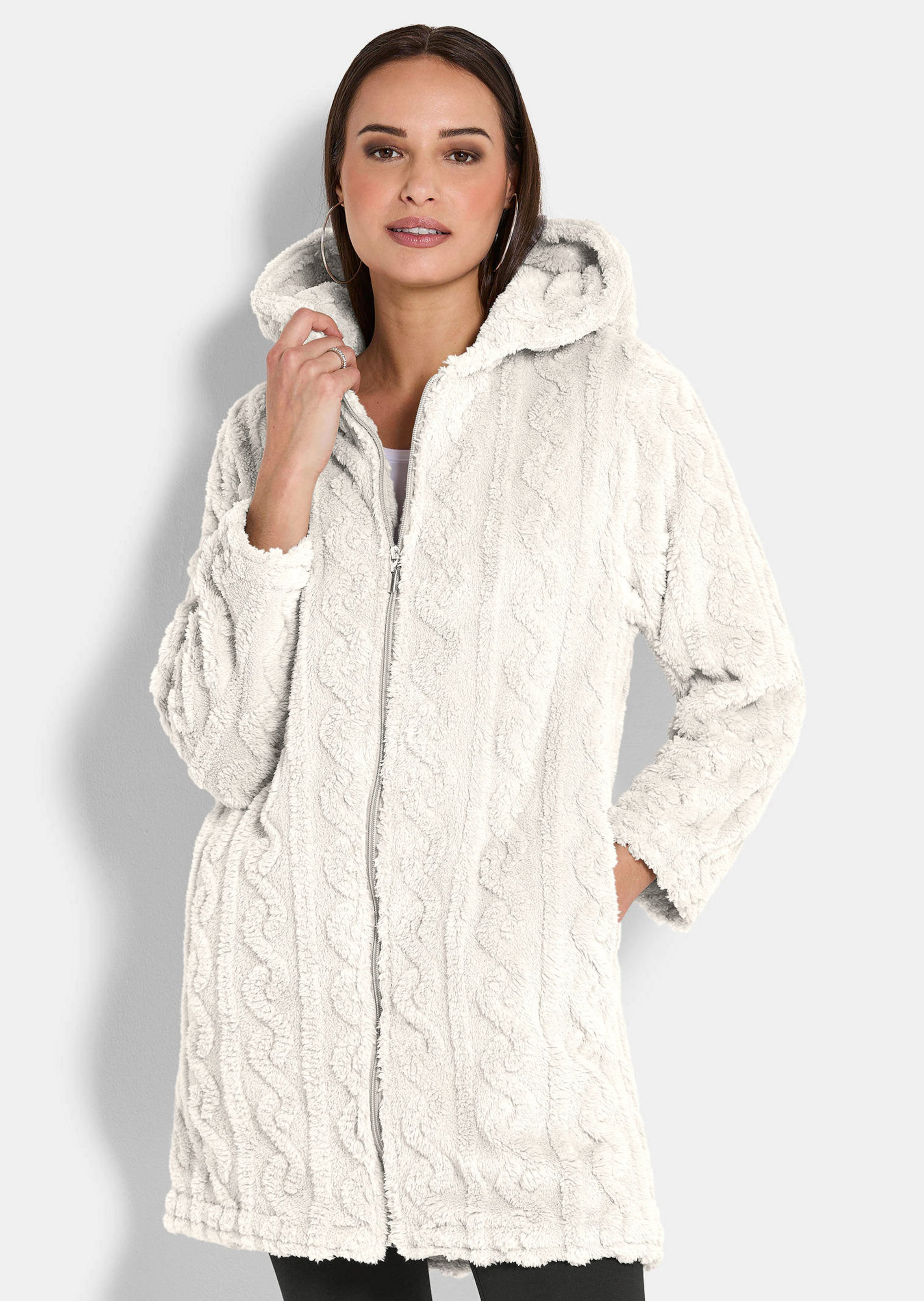 Veste polaire douillette avec capuche