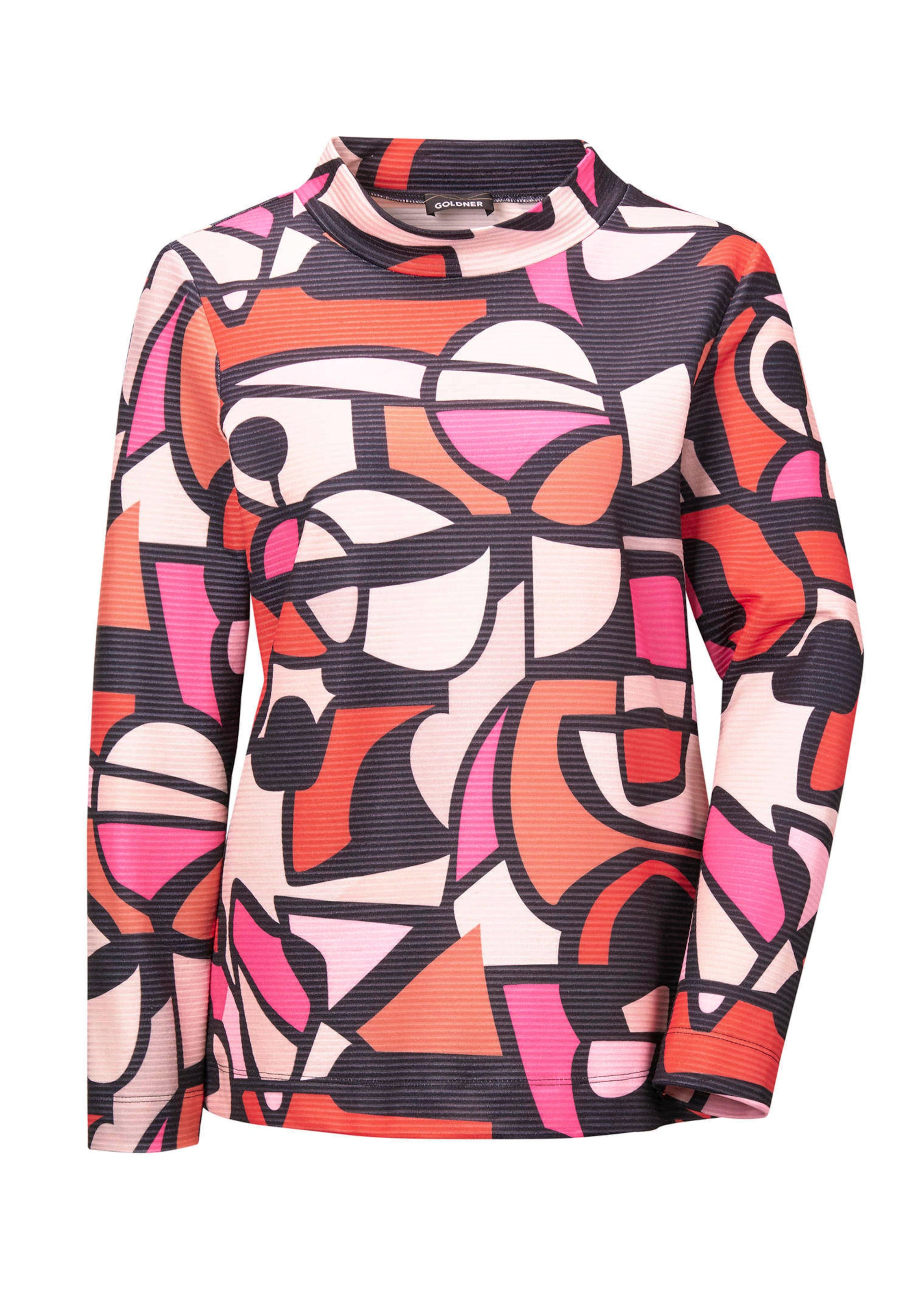 Sweatshirt met opstaande kraag en all-over dessin