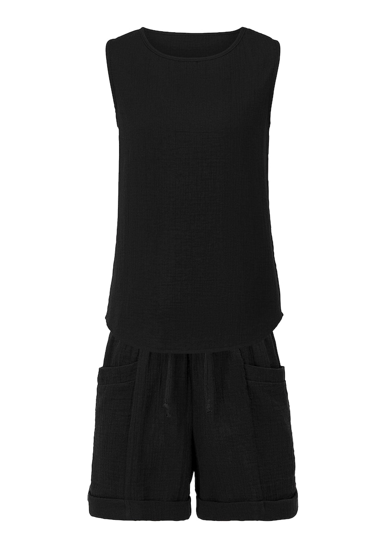 Shortama-set van katoen-mousseline