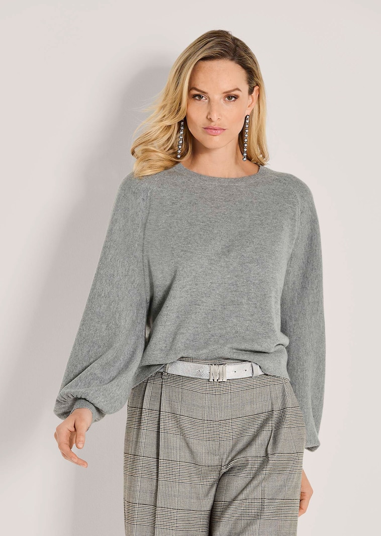 Rundhals-Pullover mit Kaschmir