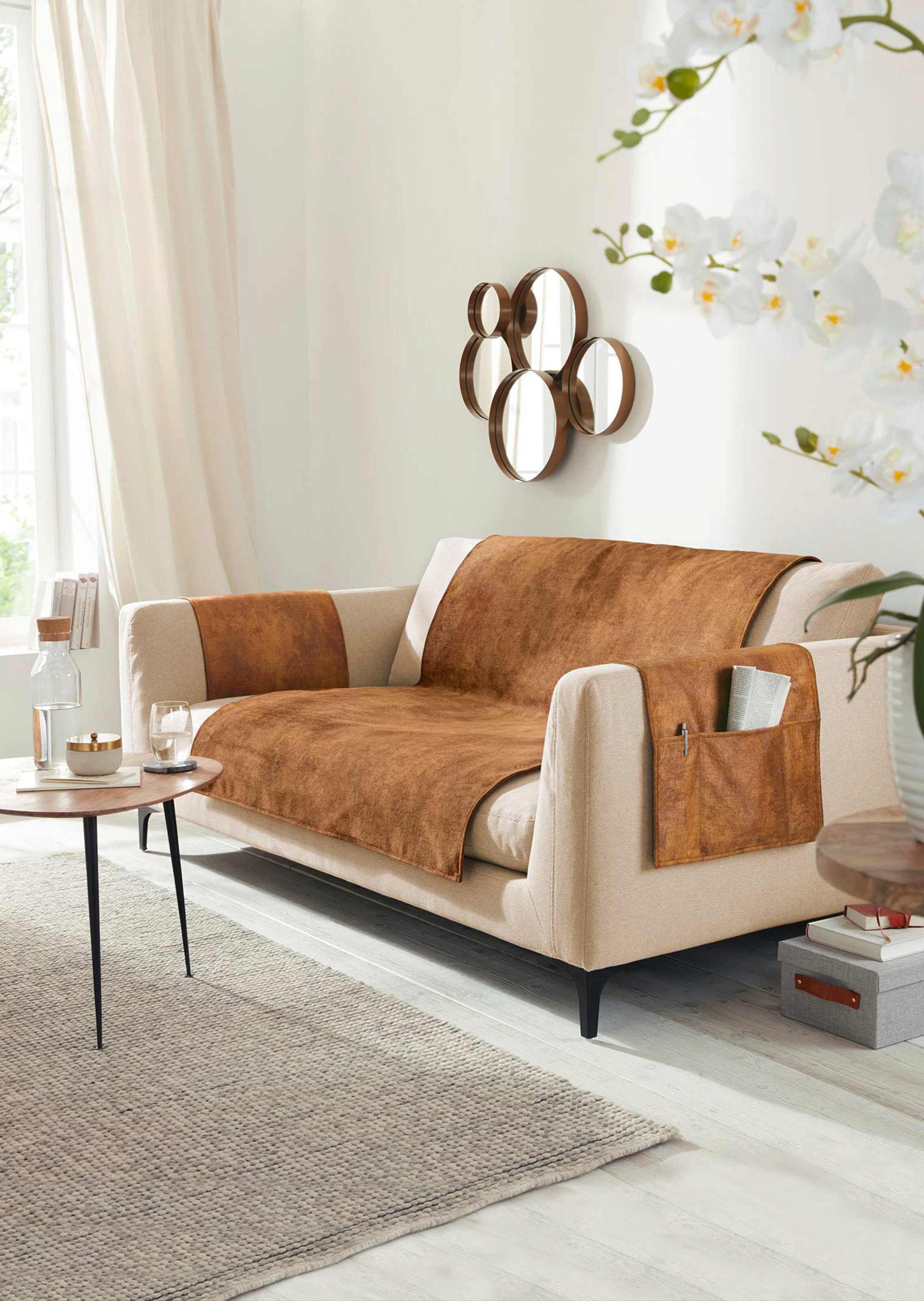 Jetés de fauteuil et de canapé - couleur or - Gr. 38 x 55 cm de Goldner Fashion