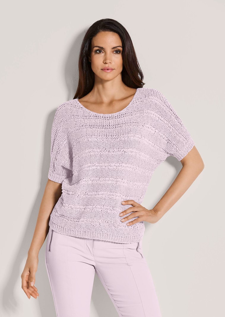 Bändchen-Pullover mit Glanz-Effekt