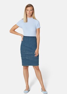 Denim skirt with fringes thumbnail 2