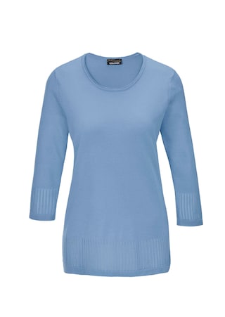 hellblau Gepflegter Ajour-Pullover mit femininen Durchbrüchen
