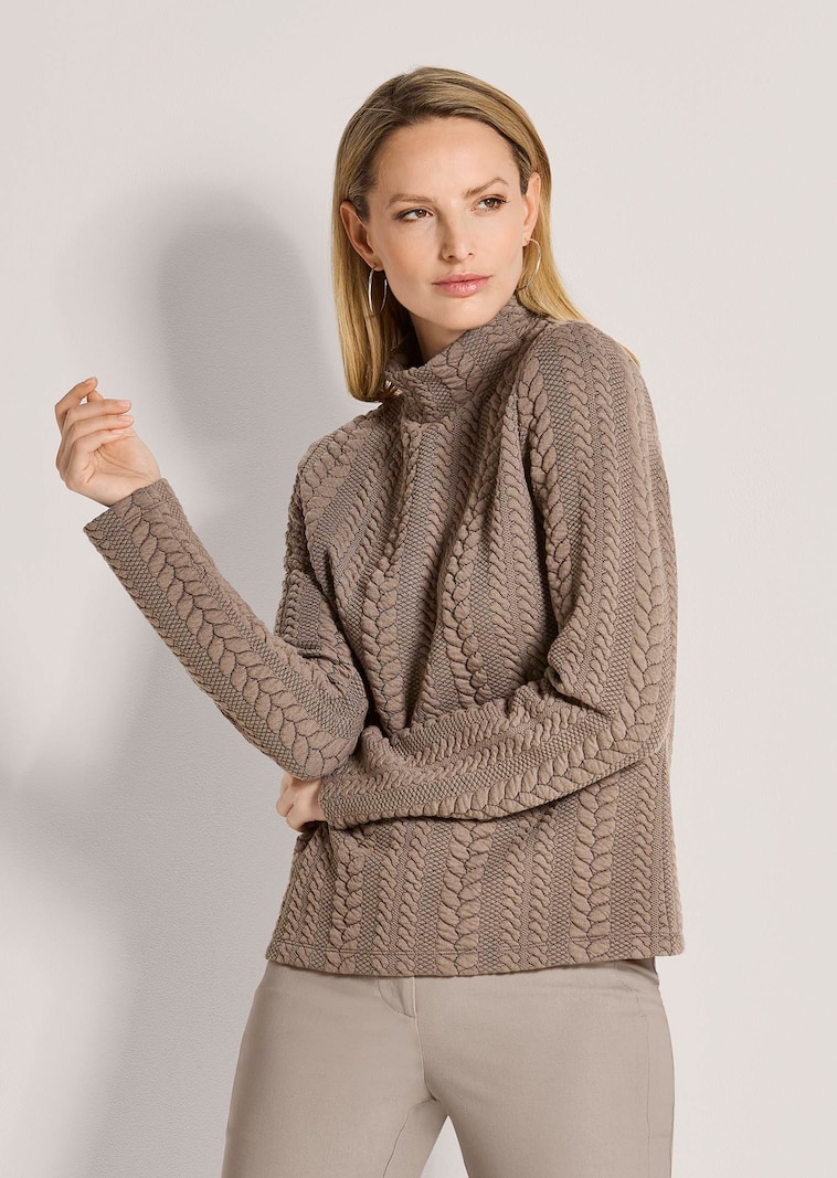 Sweatshirt mit Zopfstruktur