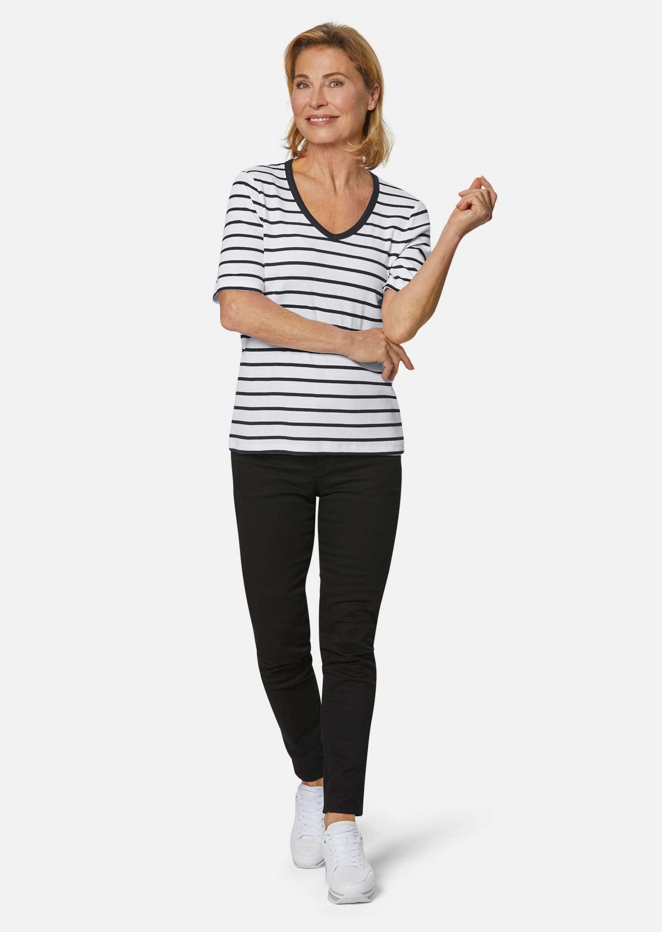 T-shirt rayé en douce maille interlock - noir / blanc / rayé - Gr. 26 de Goldner Fashion