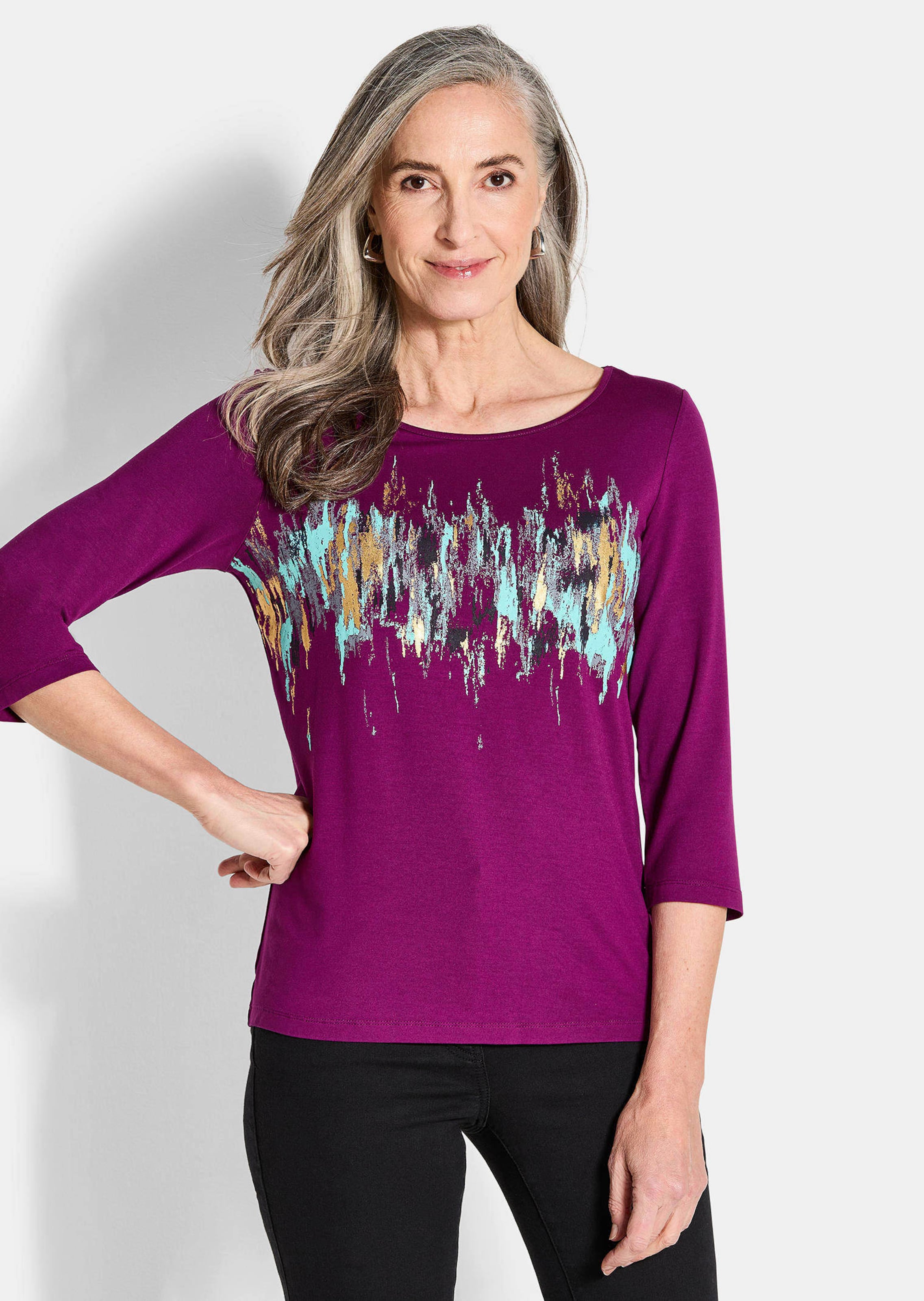 Druckshirt mit Schimmer-Effekt