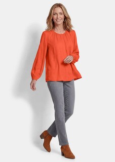 Satijnen blouse met blinde knoopsluiting thumbnail 2