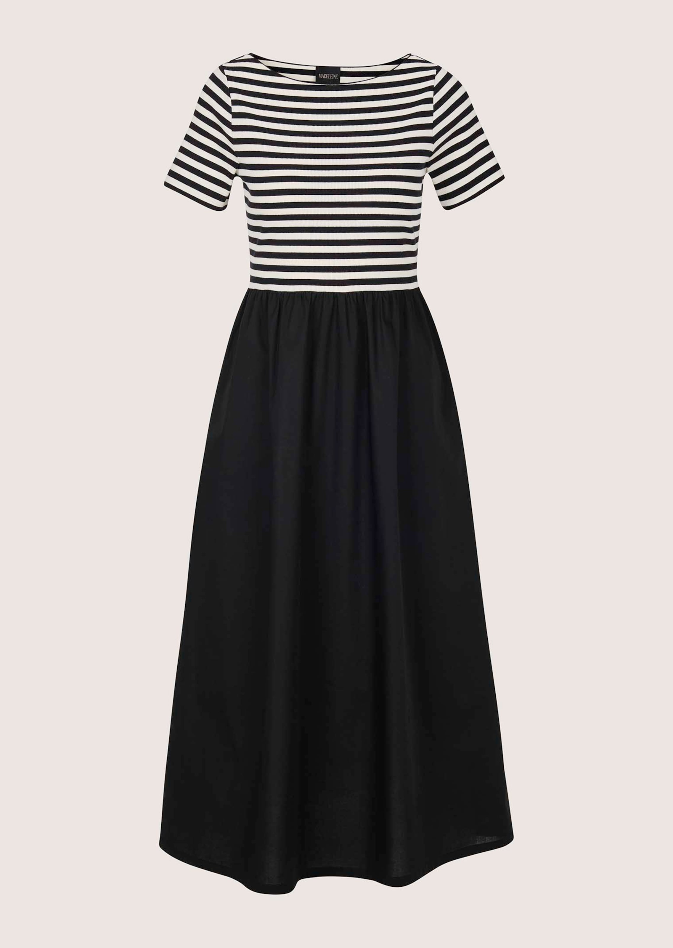 Robe rayée en mix de matières