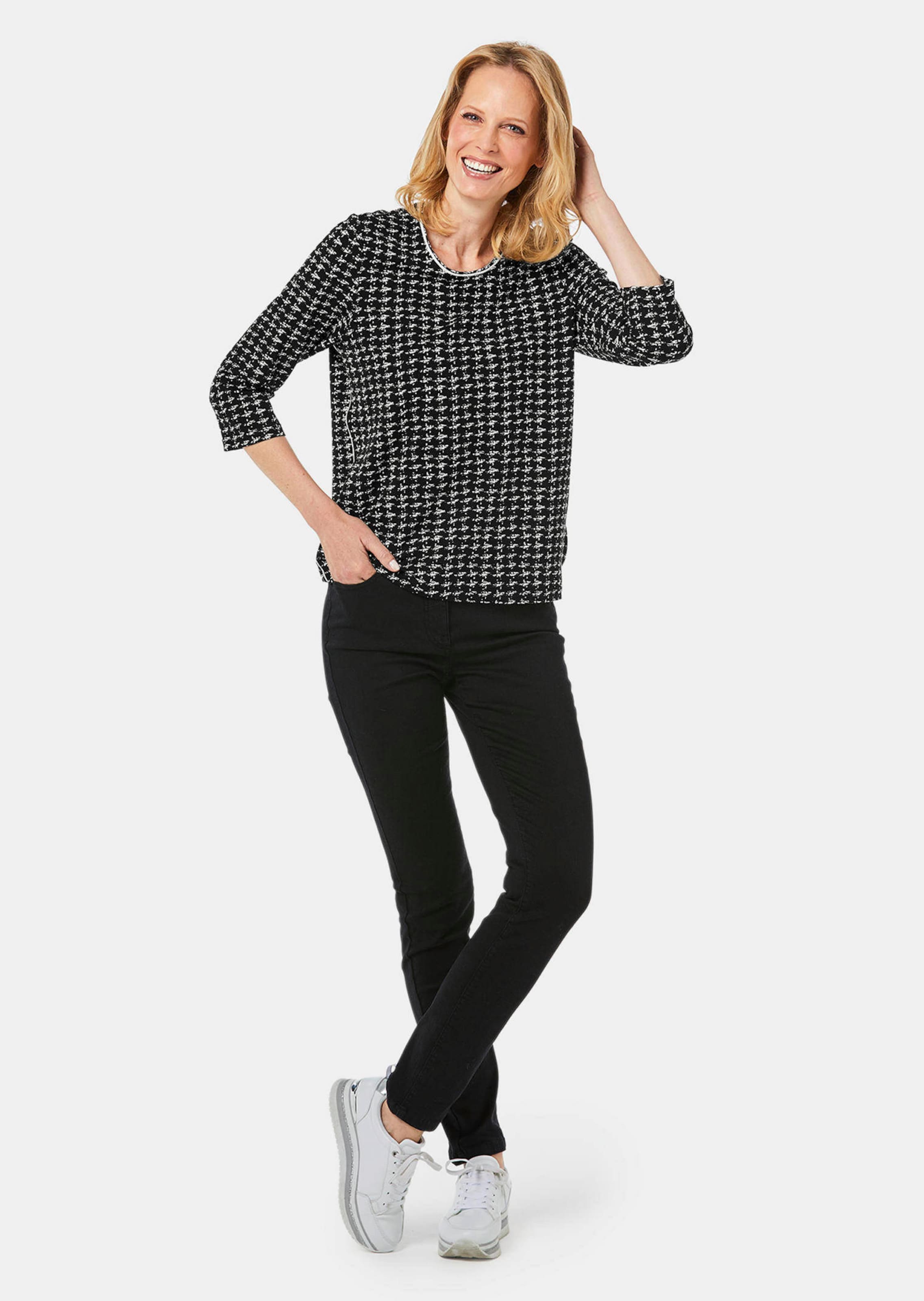 T-shirt imprimé - schwarz / weiß / à motifs - Gr. 52 de Goldner Fashion