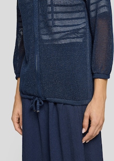 Veste en tricot transparente avec fil brillant thumbnail 4