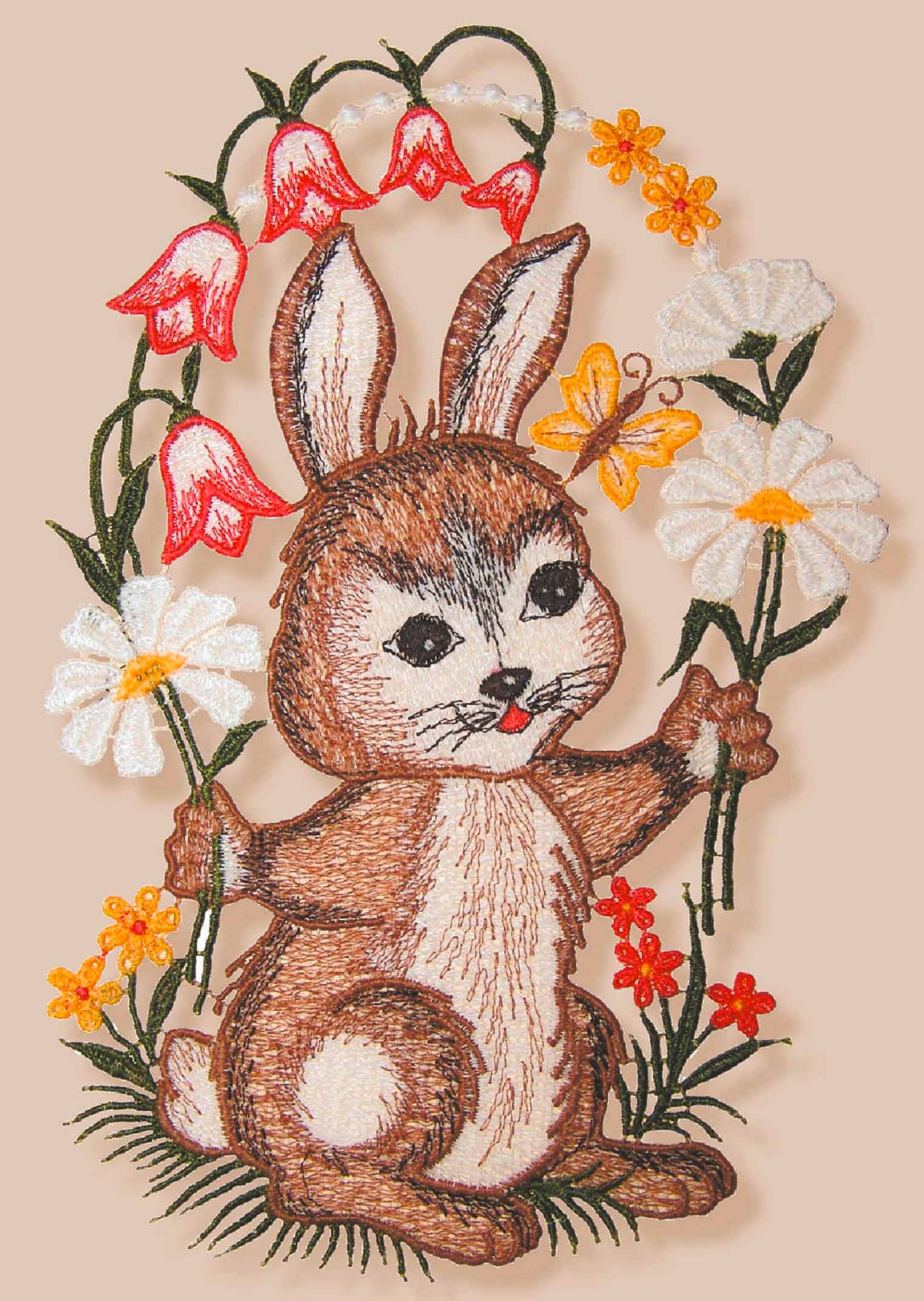 Habillage de fenêtre, lapin - brun clair - Gr. 0 de Goldner Fashion