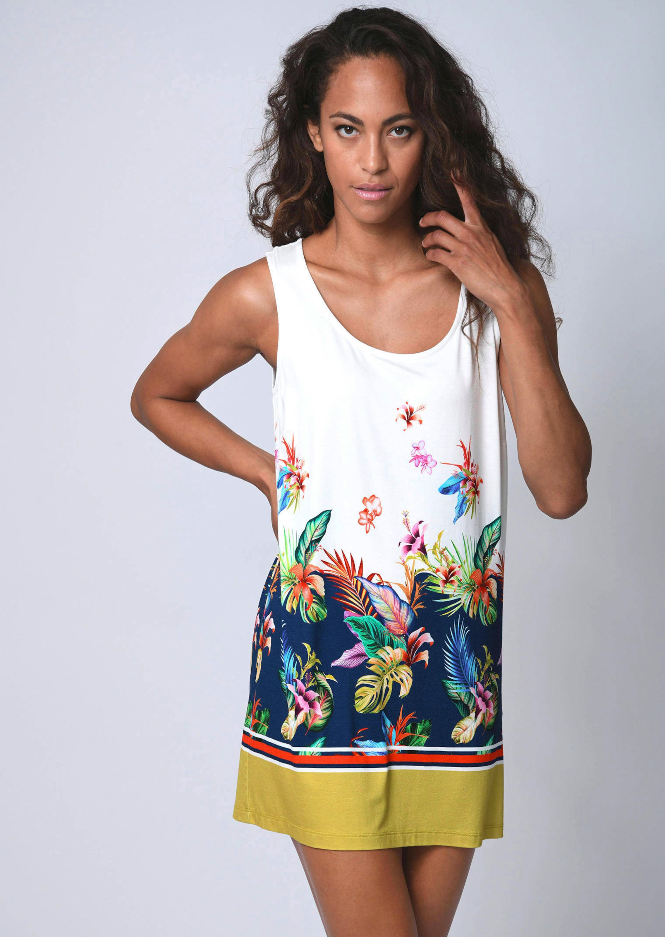 Longtop mit buntem Blumendruck