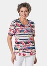 Bequemes Druckshirt in Blumen-Ringeloptik thumbnail 1