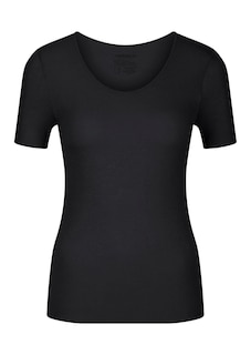 Shirt met korte mouwen in chique modal kasjmier stof thumbnail 4