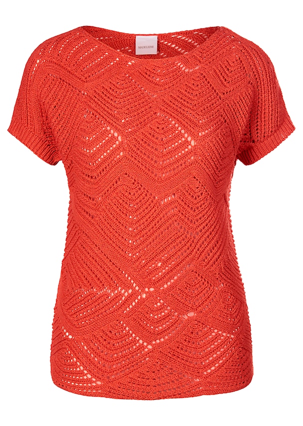 Short-sleeved jumper with wavy texture 5