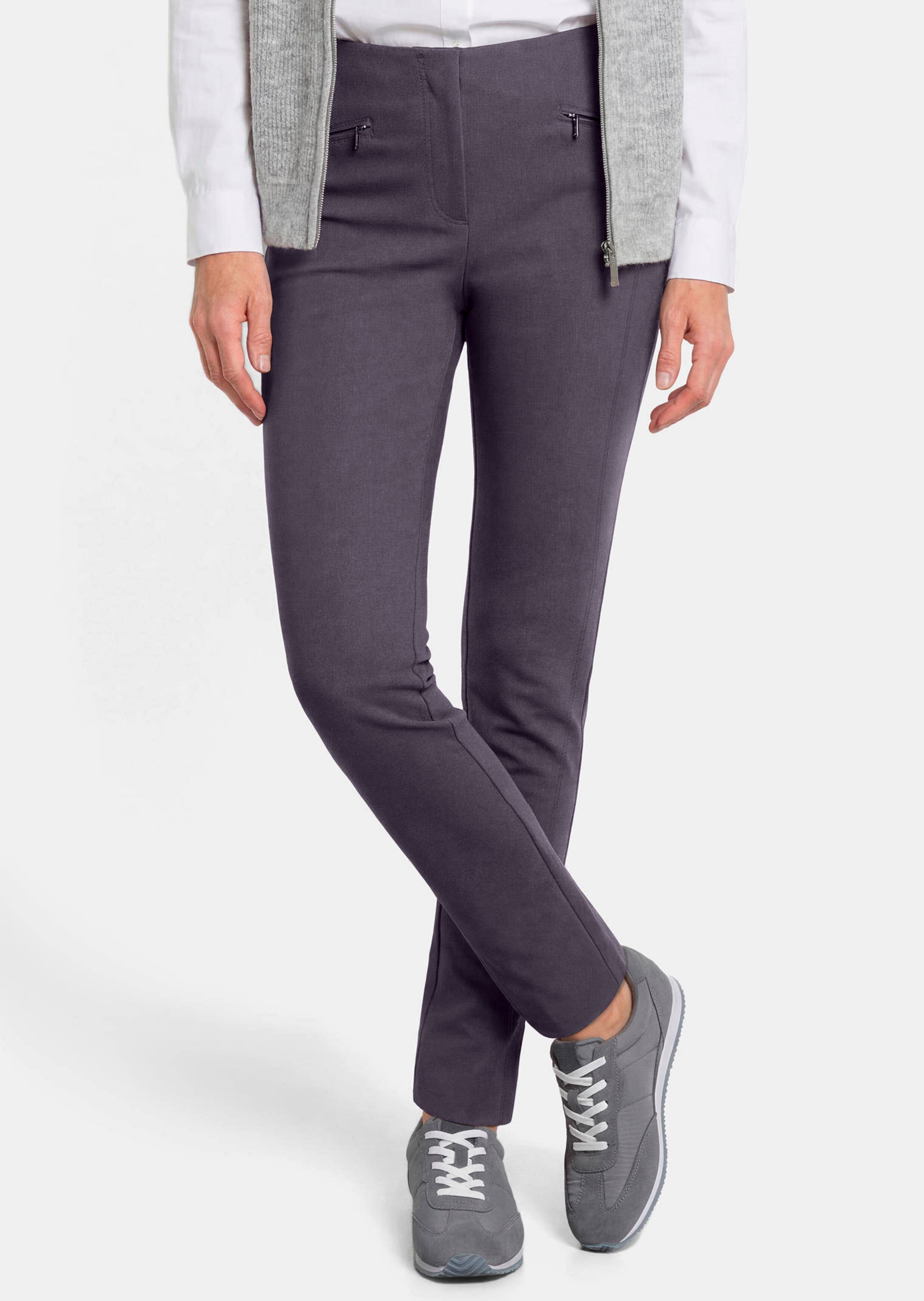 Pantalon en bengaline LOUISA. Coupe ajustée. Intérieur légèrement molletonné.