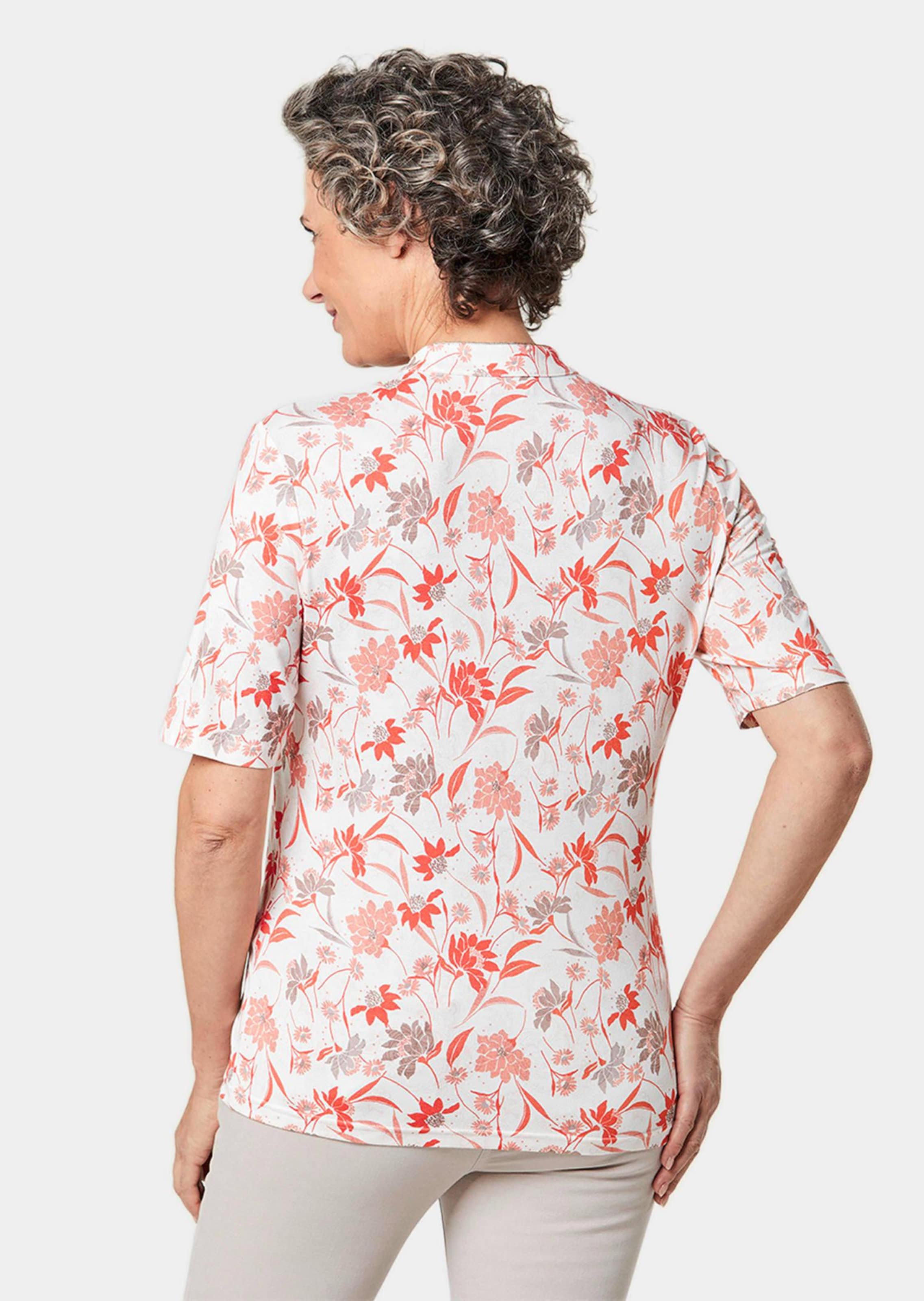 T-shirt imprimé - blanc / orange / à motifs - Gr. 46 de Goldner Fashion