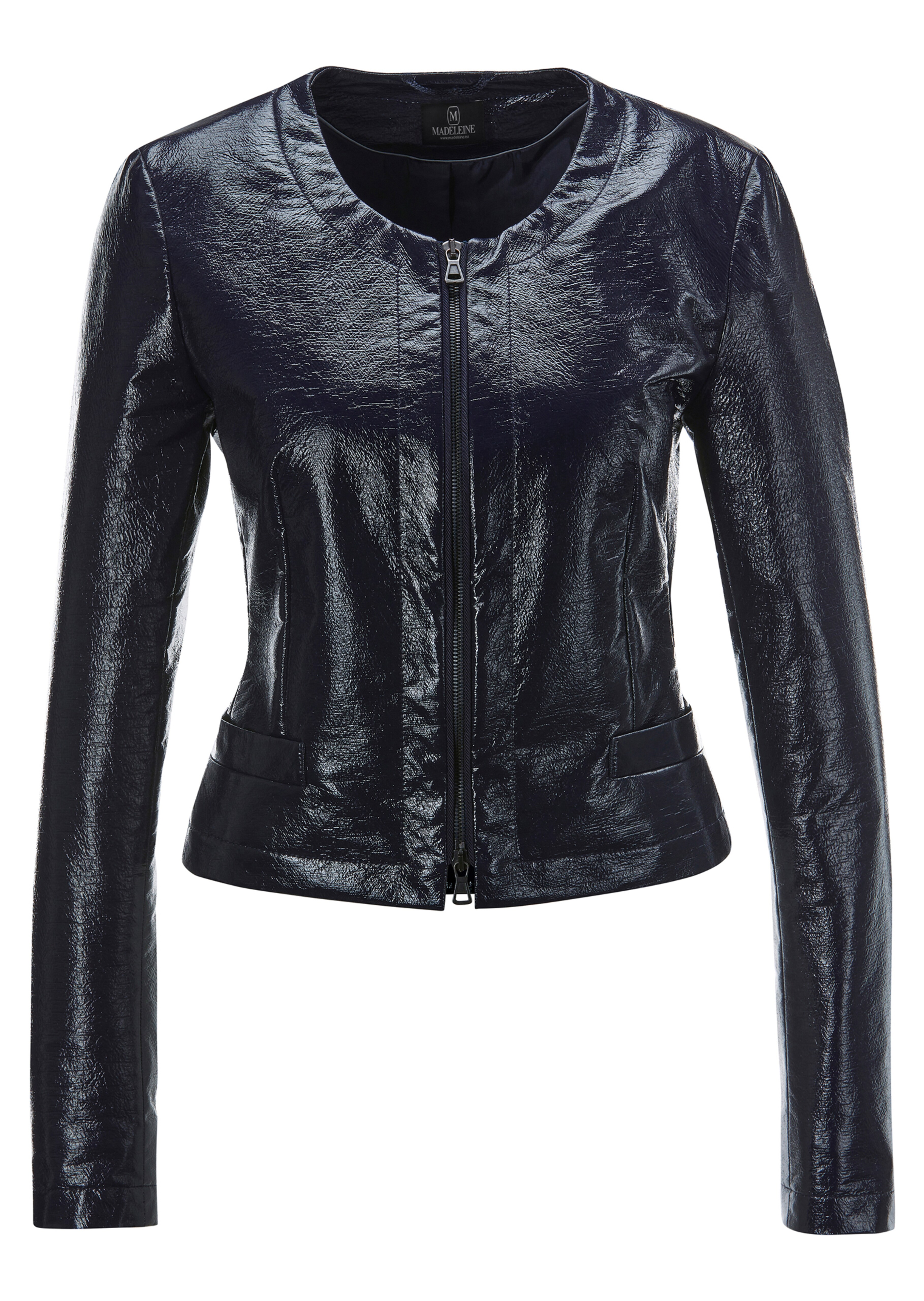 Kurze Jacke in Lackoptik