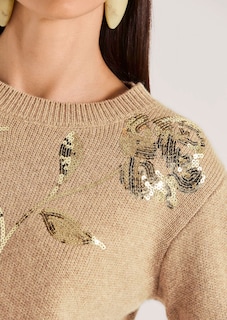 Rundhals-Pullover mit glitzernden Pailletten thumbnail 5