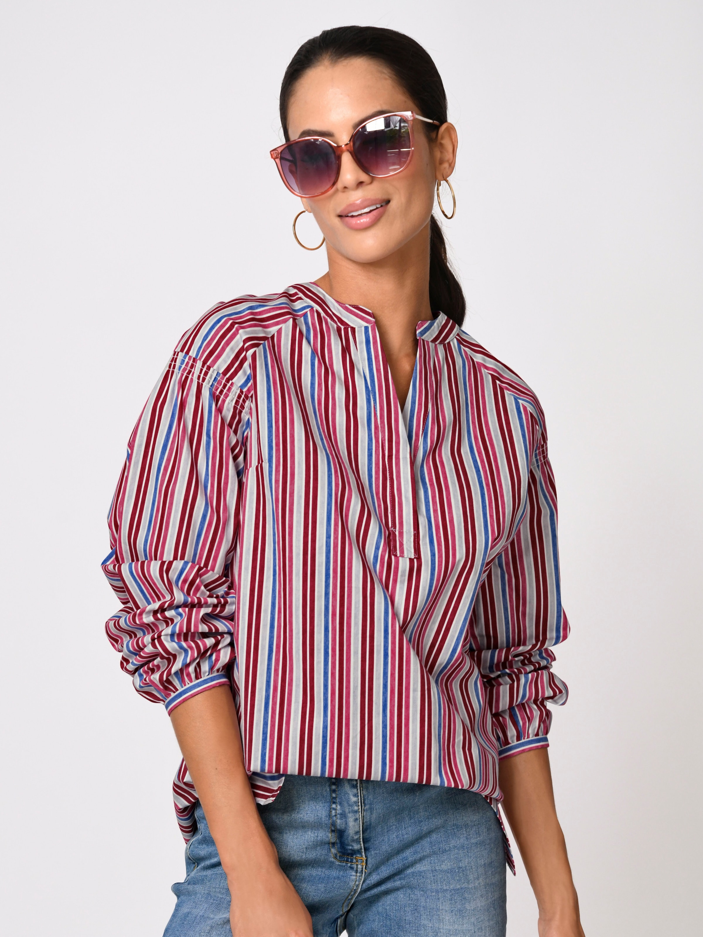 Bluse mit verschiedenfarbenen Streifen 5