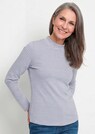 Shirt met lange mouwen, strepen en opstaande kraag thumbnail 6