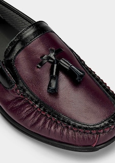 Leren mocassins met decoratief kwastje thumbnail 3
