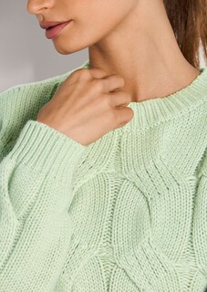 Grobstrick-Pullover mit Zopfmuster thumbnail 5