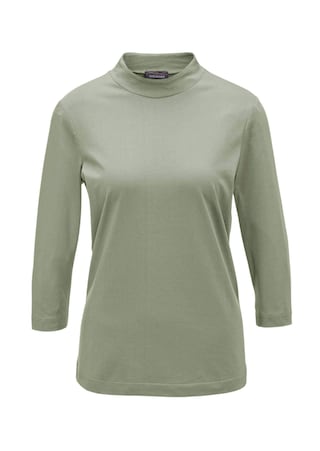 graugrün Stehbundshirt aus Antipilling-Qualität