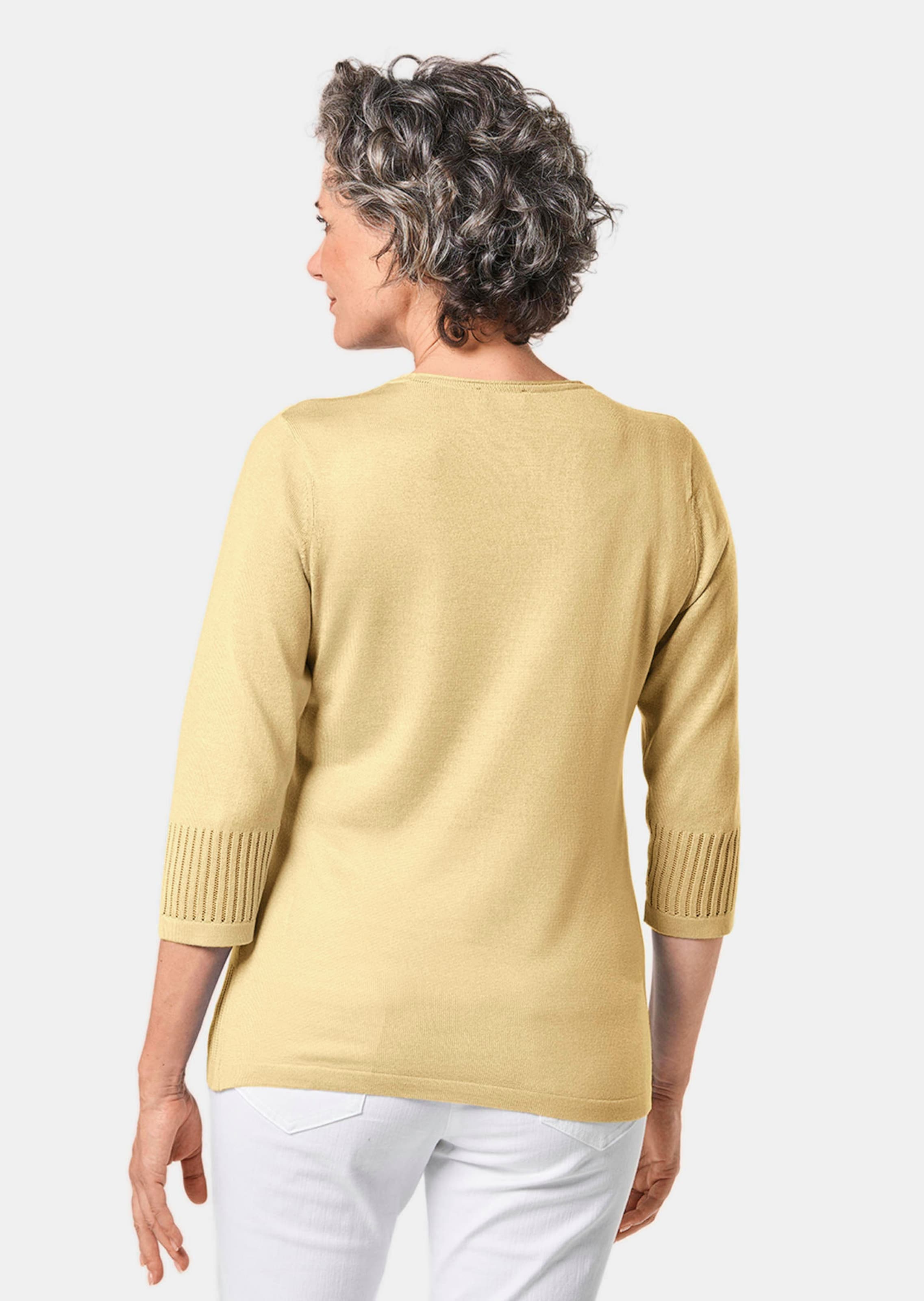 Élégant pull ajouré - jaune - Gr. 56 de Goldner Fashion