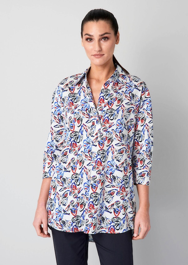 Hemdbluse mit Alloverdruck