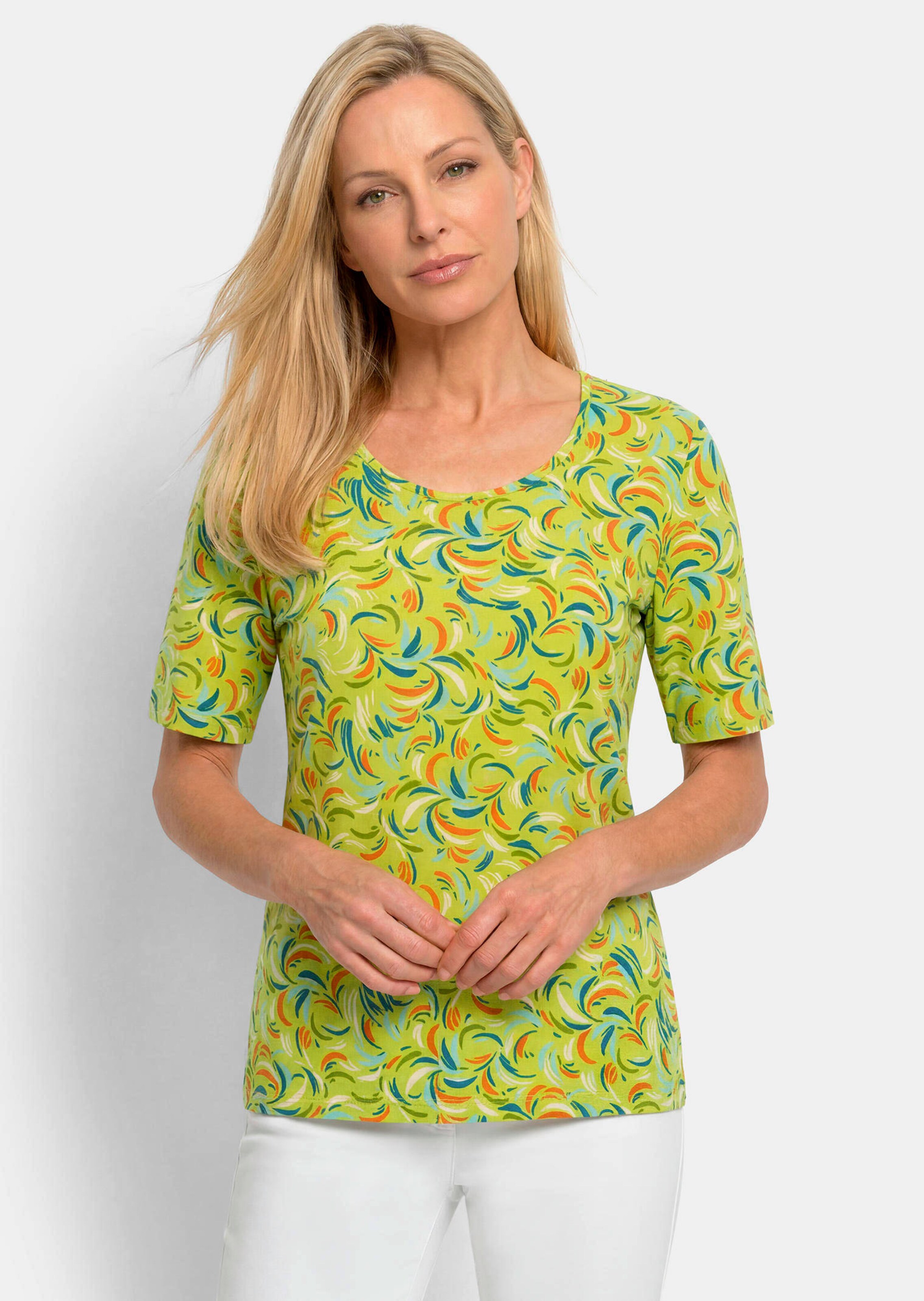 T-shirt en viscose avec un imprimé all-over frais