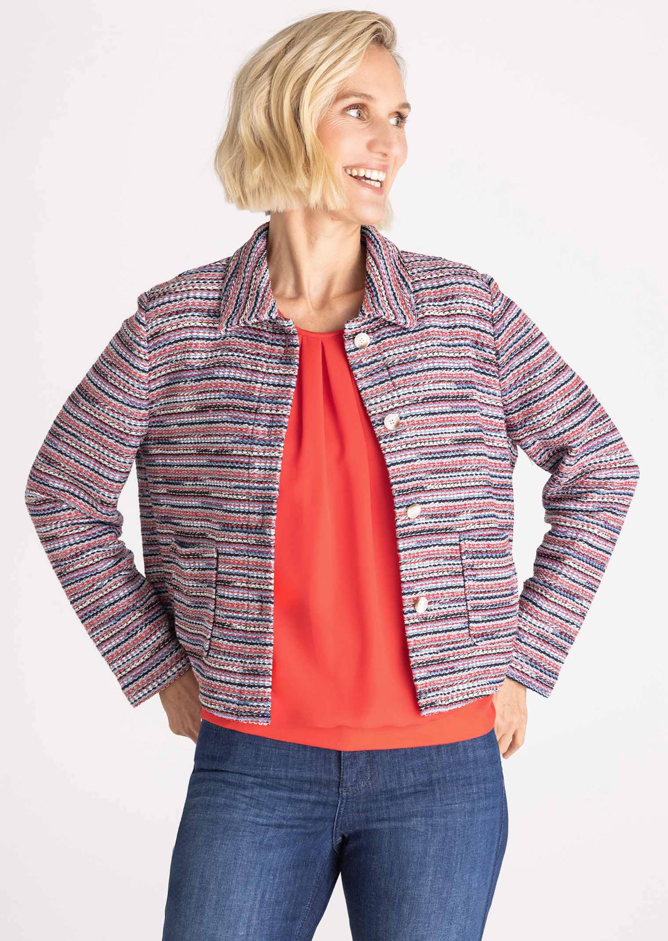 Bouclé-Blazer mit Glanzgarn
