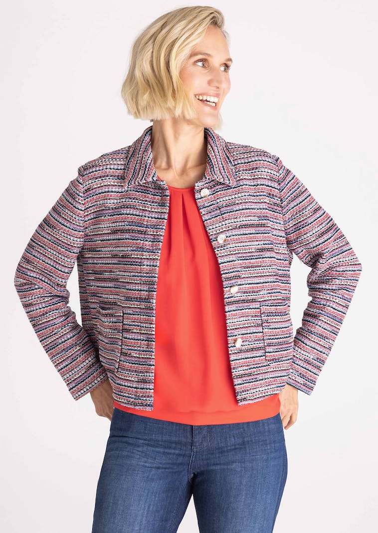 Bouclé-Blazer mit Glanzgarn