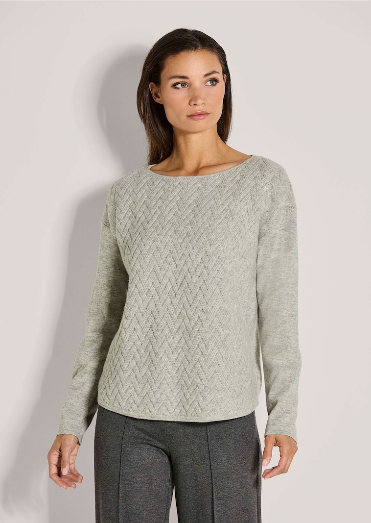 Rundhals-Pullover mit Jacquard-Muster