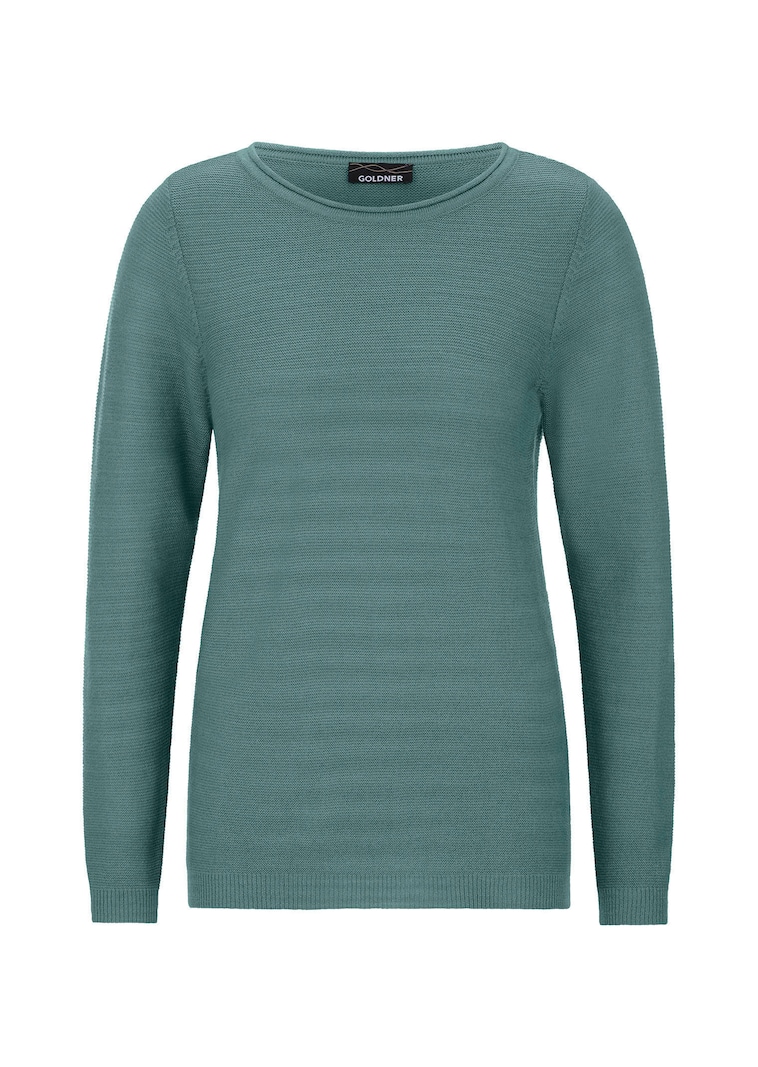 Fijn gebreide tricot pullover met boothals