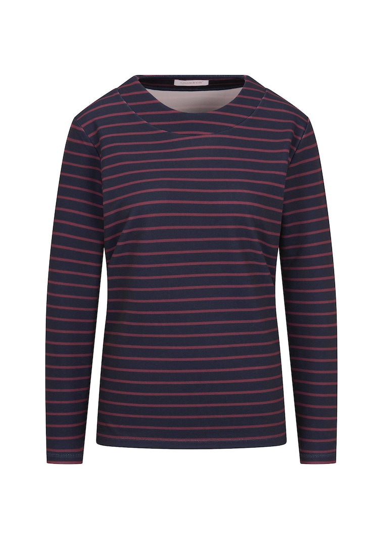 T-shirt rayé facile d'entretien avec encolure arrondie