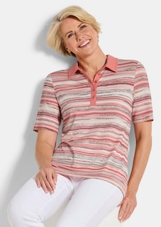 Geringeltes Poloshirt aus Viskose-Jersey thumbnail 4