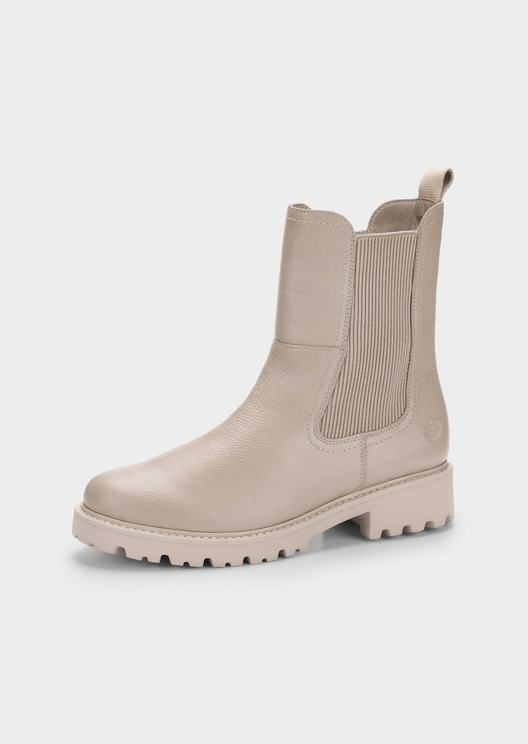 Boots aus Echtleder mit Stretch-Einsatz