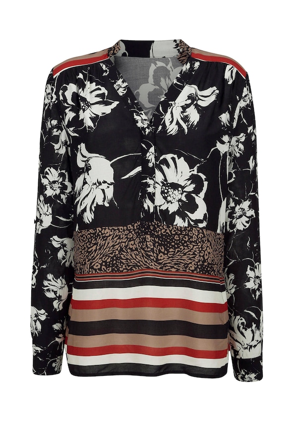 Bluse mit Druckbordüre am Saum 4