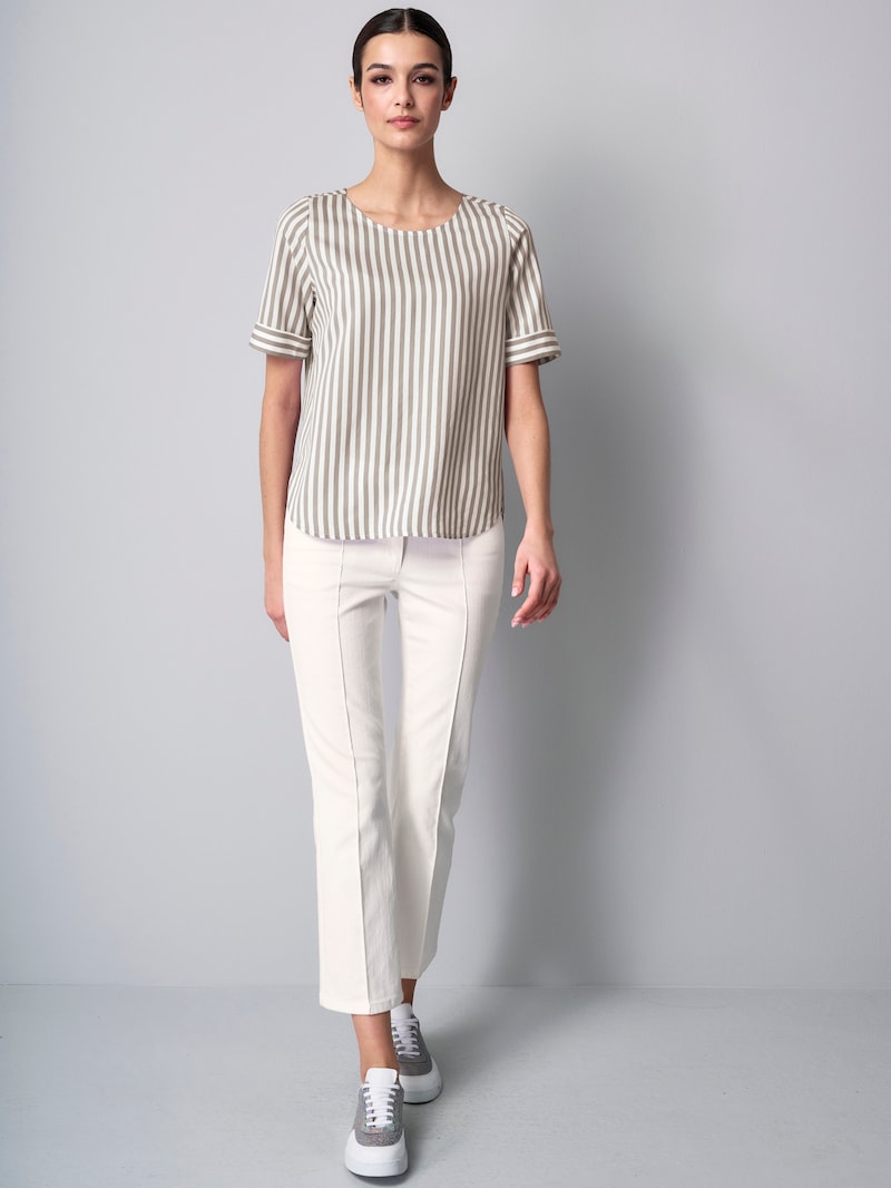 Streifenbluse mit Halbarm
