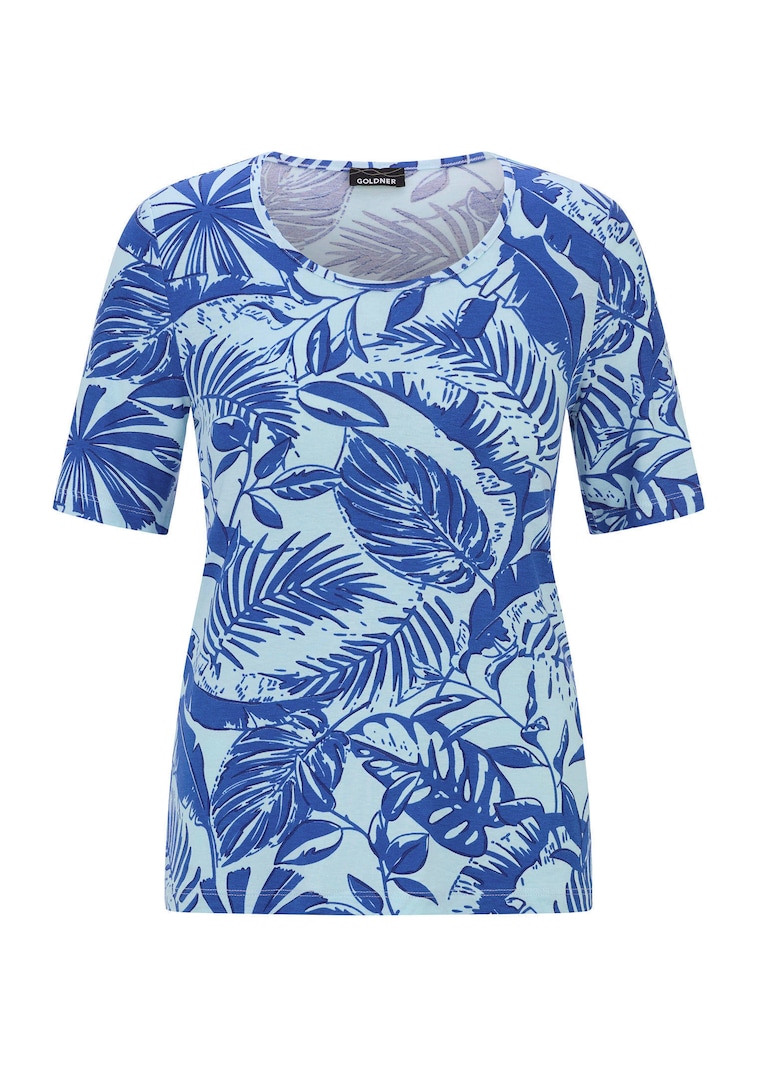 T-shirt en viscose avec motif feuilles graphique