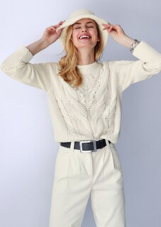 Strickpullover mit Zopfmuster thumbnail 7