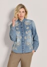 Jeansbluse mit floraler Stickerei thumbnail 1