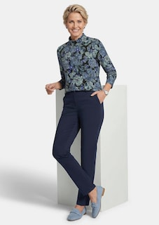 Shirt met lange mouwen, opstaande kraag en bloemenmotief thumbnail 4