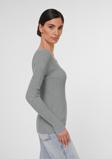 Ribbed jumper with V-neck thumbnail 4