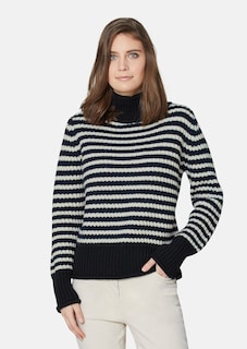 Softer Schurwoll-Pullover mit stylischen Streifen thumbnail 1