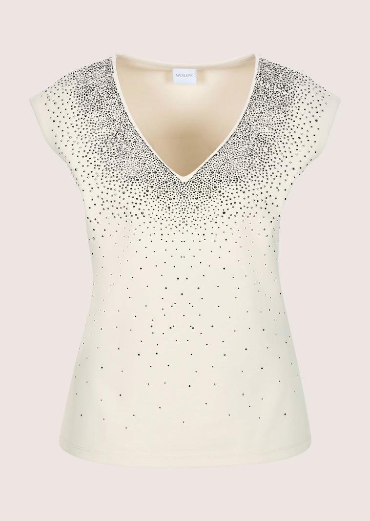Strass-Shirt mit V-Ausschnitt